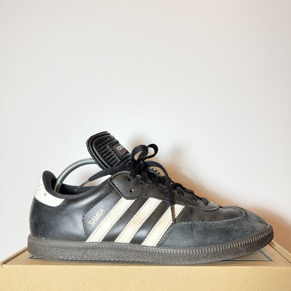 Adidas Samba Mens Size 10 Black White Gum Leather Sneaker Classic Athletic Shoe